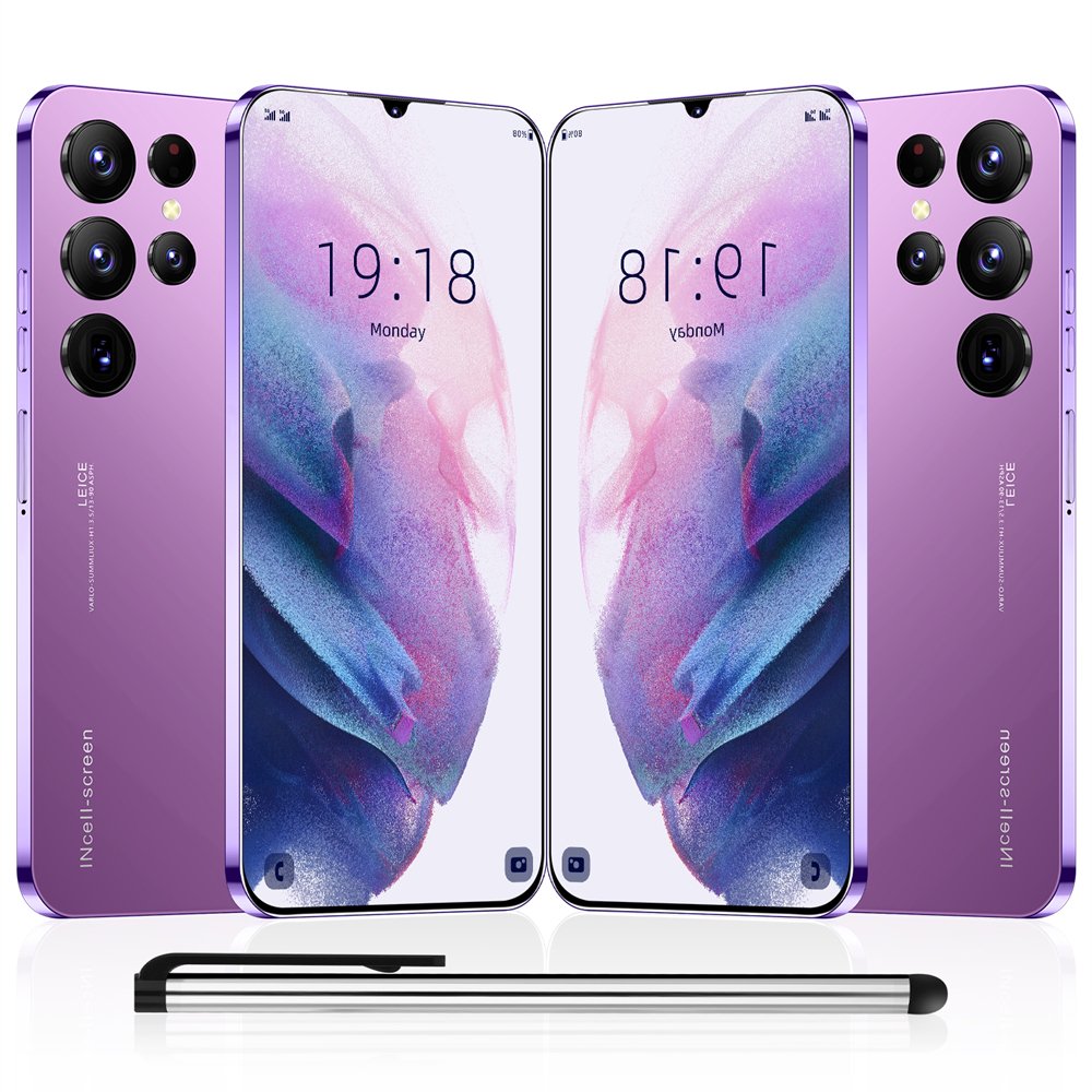 Best Selling Original Brand New S24Phone 6.8Inch 4G 5G Smartphone with Stylus Pen 4 Cameras Facial Recognition Unlock Phone