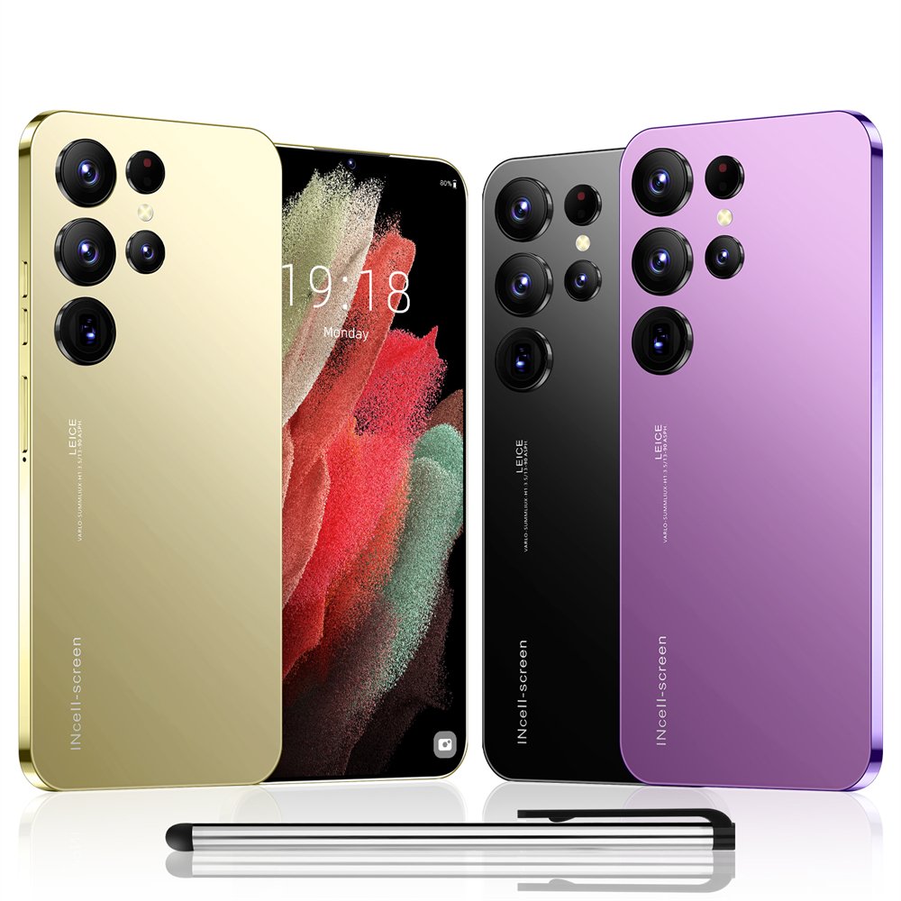 Best Selling Original Brand New S24Phone 6.8Inch 4G 5G Smartphone with Stylus Pen 4 Cameras Facial Recognition Unlock Phone