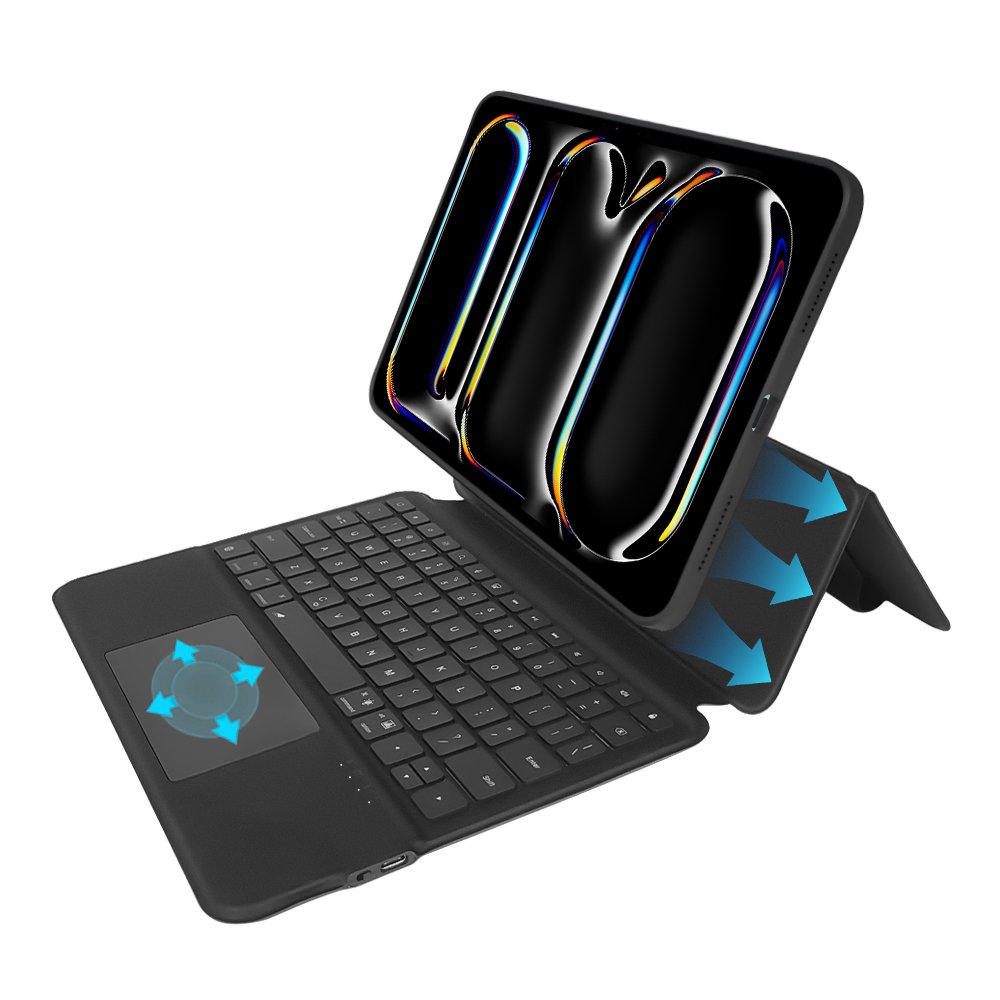 rotating clear back wireless keyboard case For iPad Pro 11 2024 touchpad wireless keyboard cover detached back