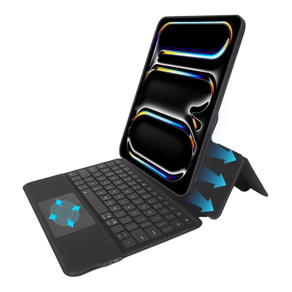 rotating clear back wireless keyboard case For iPad Pro 11 2024 touchpad wireless keyboard cover detached back