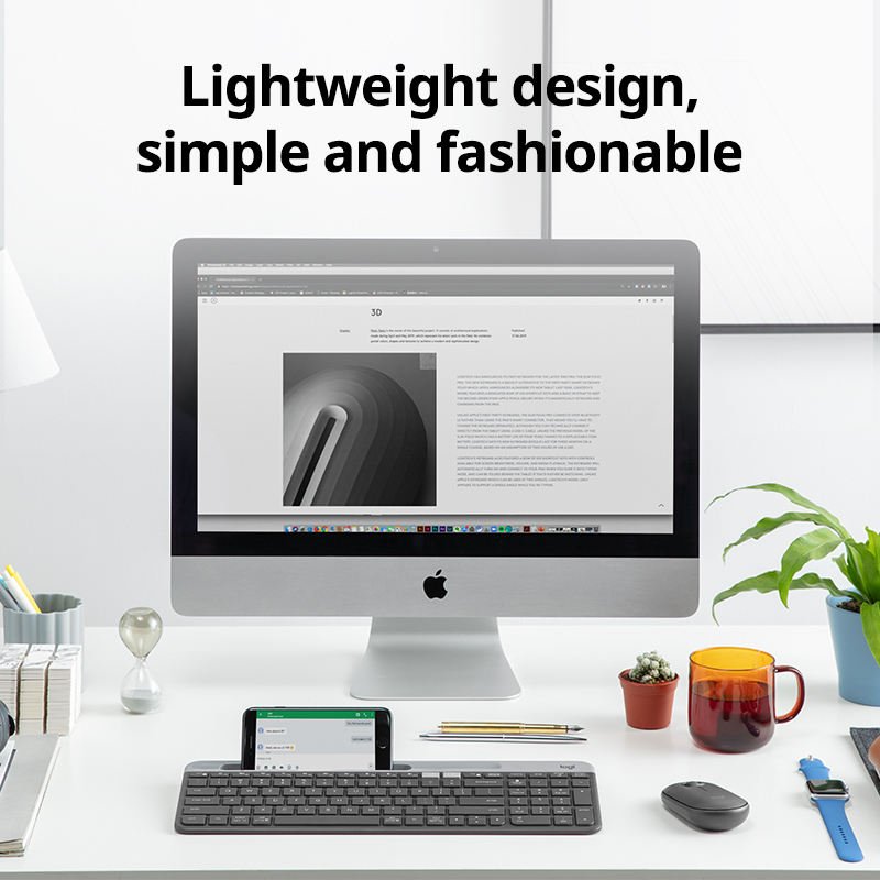 Custom Russian Logitech K580 Switches Ergonomic Office Usb Pc Mobile Phone Computer Laptop BT Tablet Wireless Keyboard For Ipad