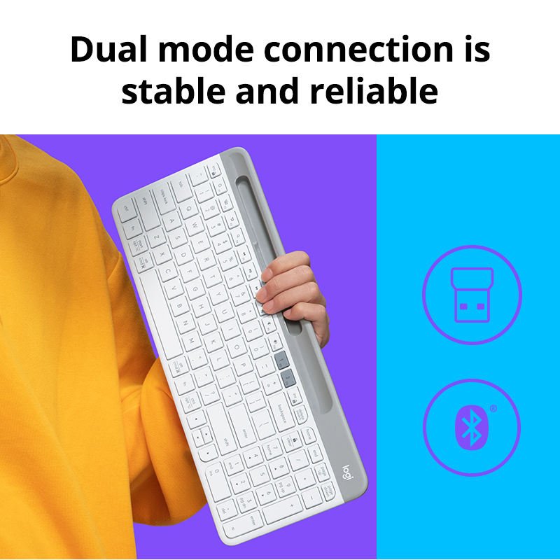 Custom Russian Logitech K580 Switches Ergonomic Office Usb Pc Mobile Phone Computer Laptop BT Tablet Wireless Keyboard For Ipad