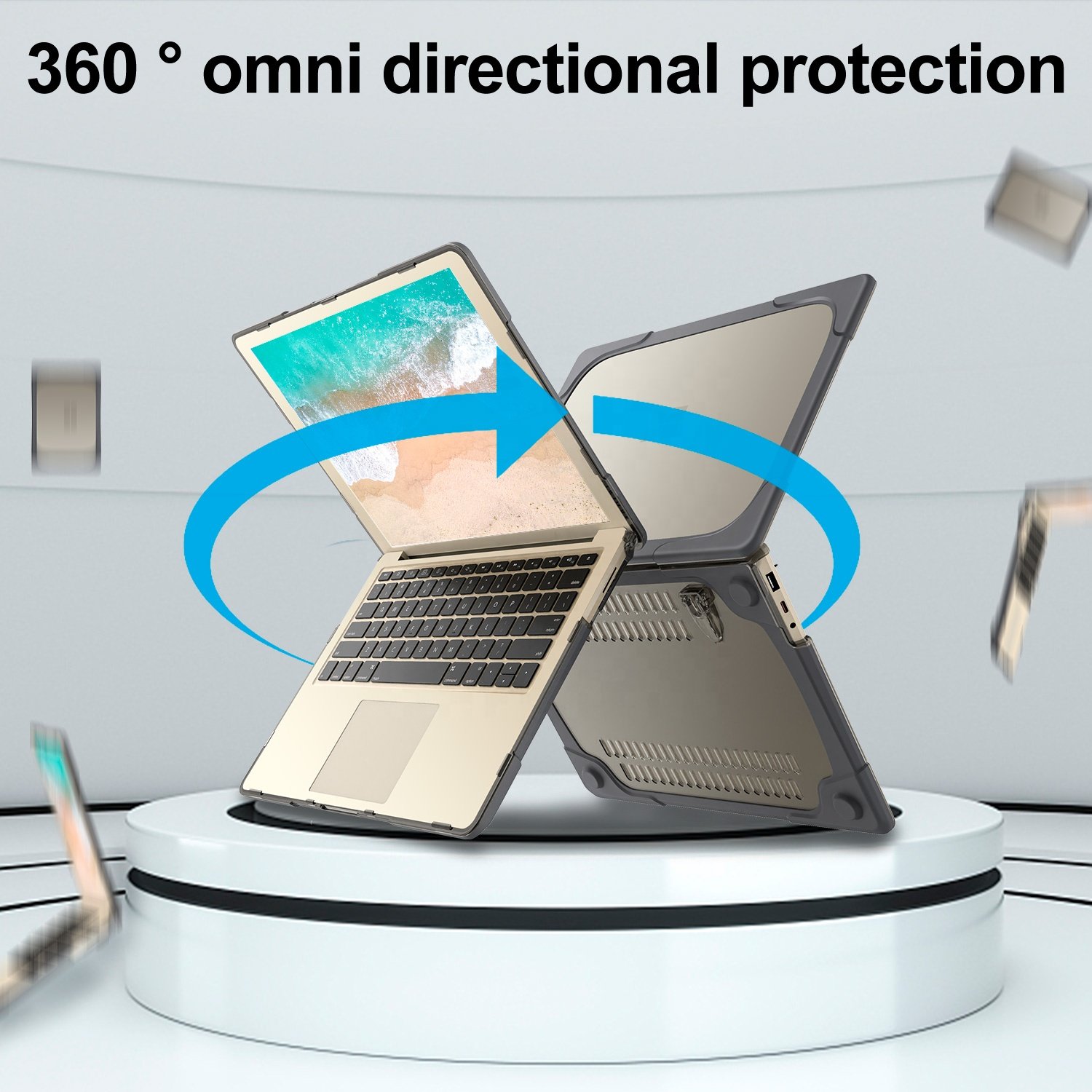Laptop Case Rugged Shockproof Case Covers With Kickstand Anticollision for Surface Laptop 3 13.5 inch metal keyboard case