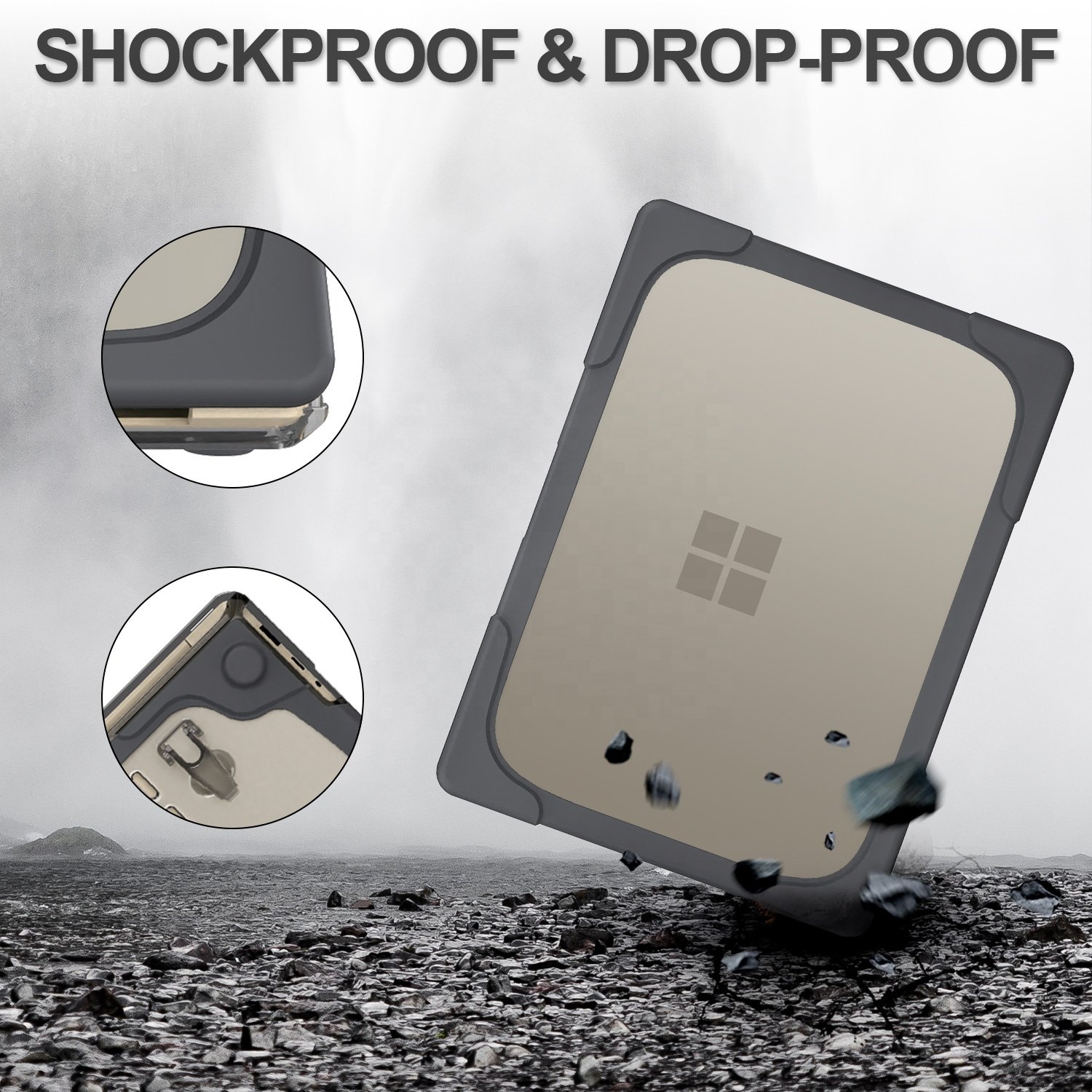 Laptop Case Rugged Shockproof Case Covers With Kickstand Anticollision for Surface Laptop 3 13.5 inch metal keyboard case