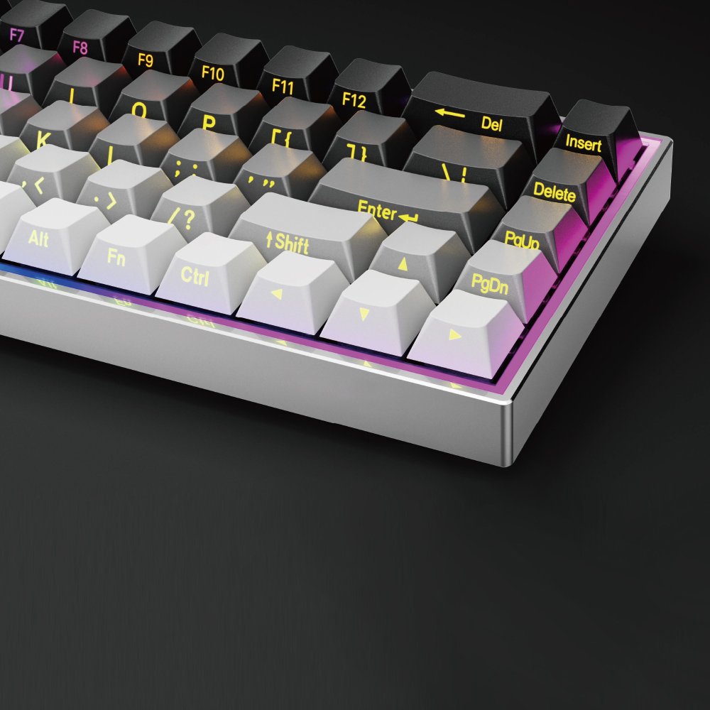 Hot swappable 68 Keys Gaming Keyboard Custom Gateron CHERRY Creamy Brown Axis PBT Keycaps RGB 65% Wireless Mechanical Keyboard