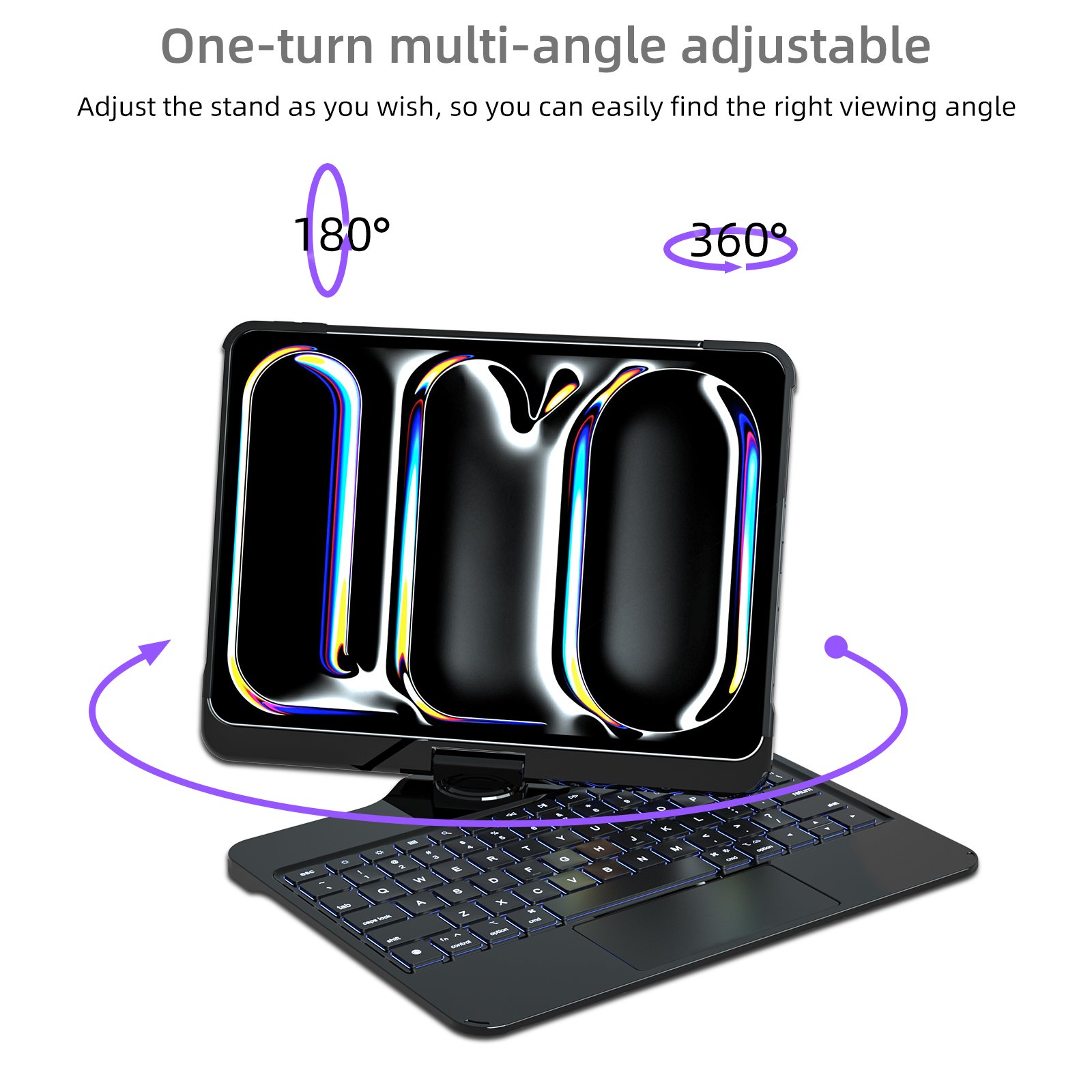 360 Rotating Keyboard Case for iPad 10.2/10.5/ air 11/ pro 12.9/13 inch 2022 2024 Tablet Custom Case Keyboard with Touchpad