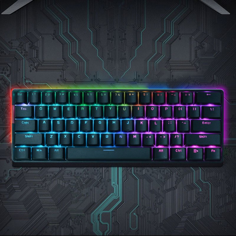 Can Hot Swappable Dual Mode Single Color 62 Keys Small Russian Version Office Machinery Keyboard