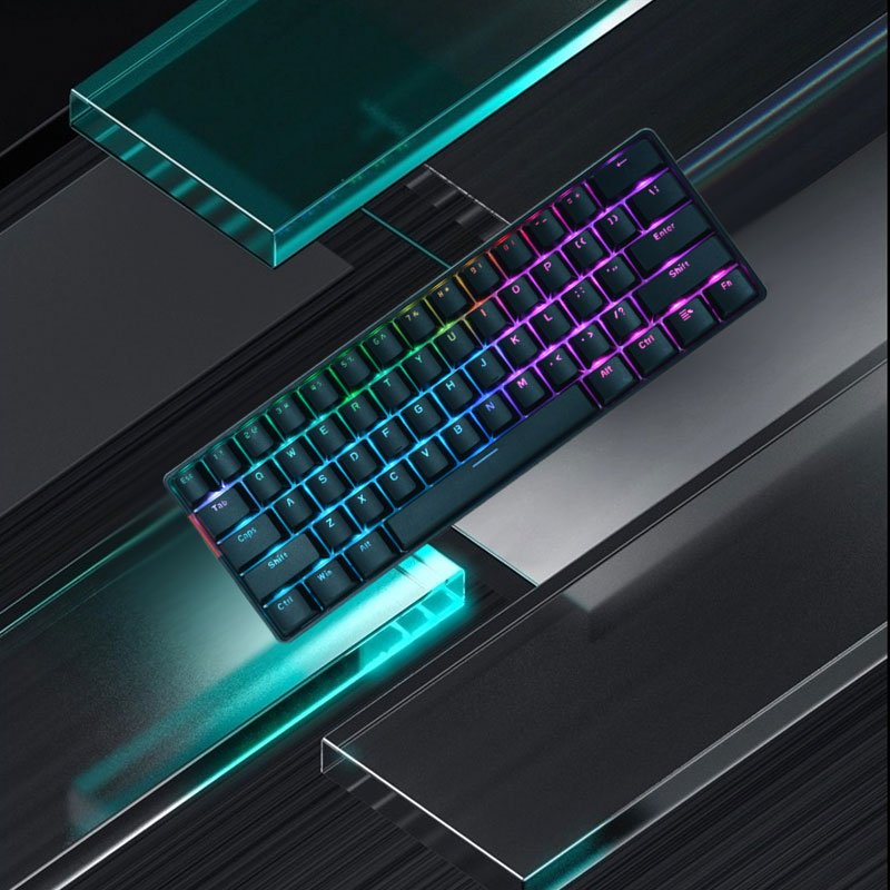 Can Hot Swappable Dual Mode Single Color 62 Keys Small Russian Version Office Machinery Keyboard