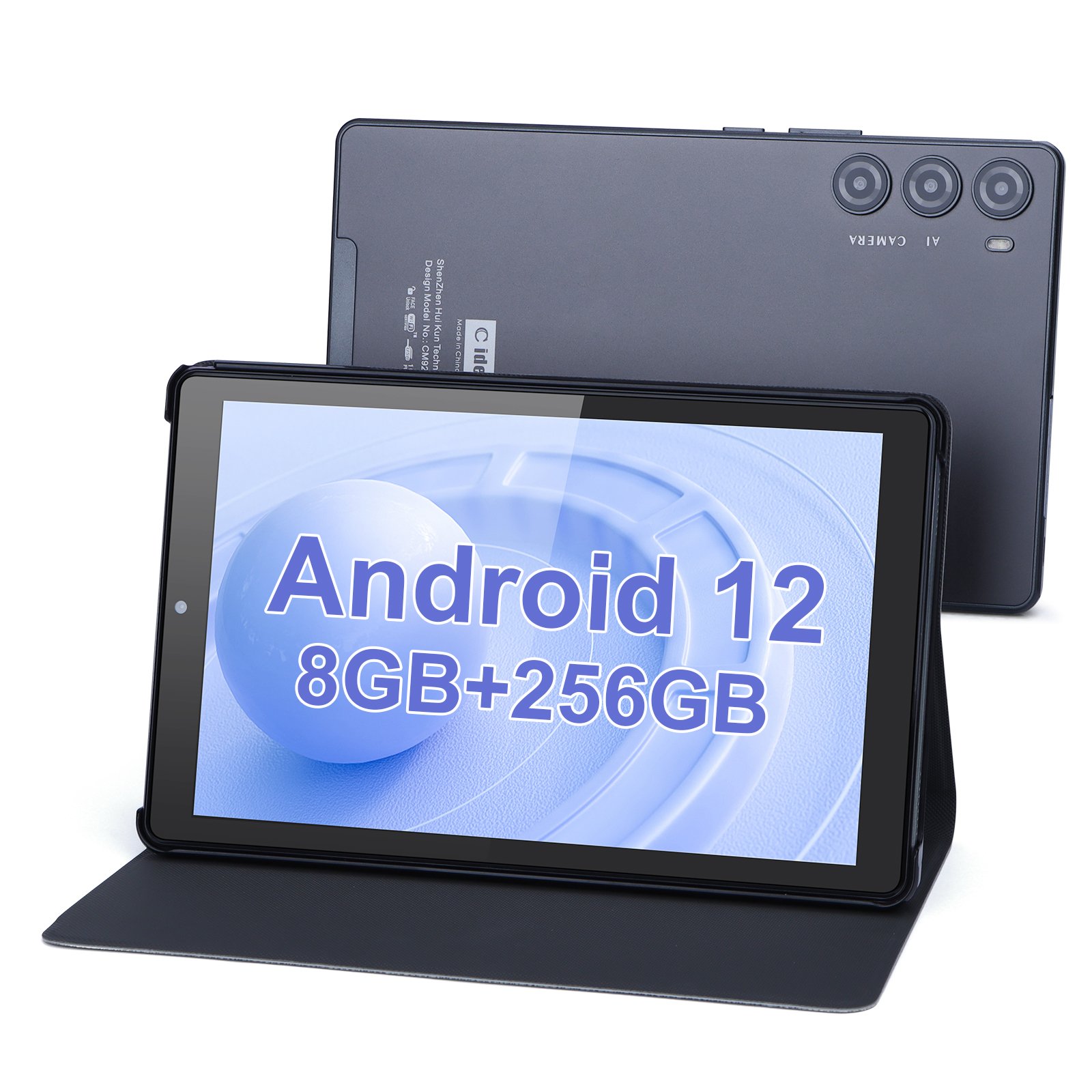 ODM Factory in China IPS Screen 9 inch 8000mAh Battery 8GB RAM 512GB ROM WiFi Tablet for Adults Dual Camera Android 12 Gray