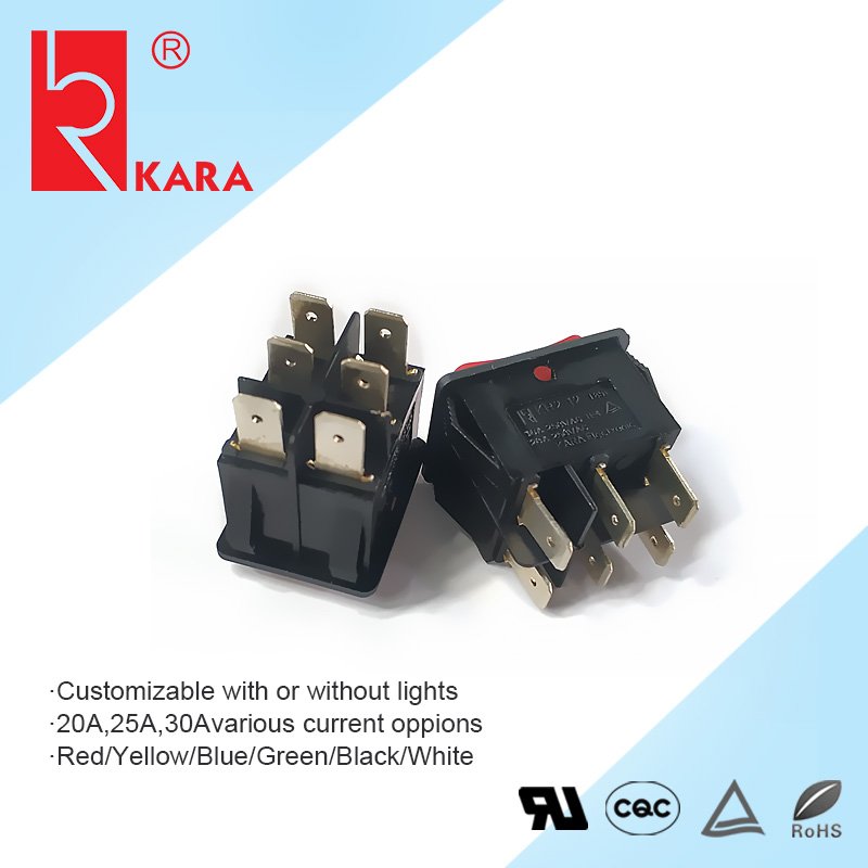 15A250VAC colorful 4pin rocker switch double pole rocker switch