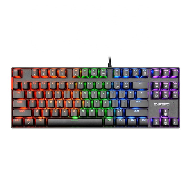 Gaming Keyboard Compact Gaming Mechanical Keyboard Rainbow Rgb Backlit Led Switch 87 Keys Keyboard