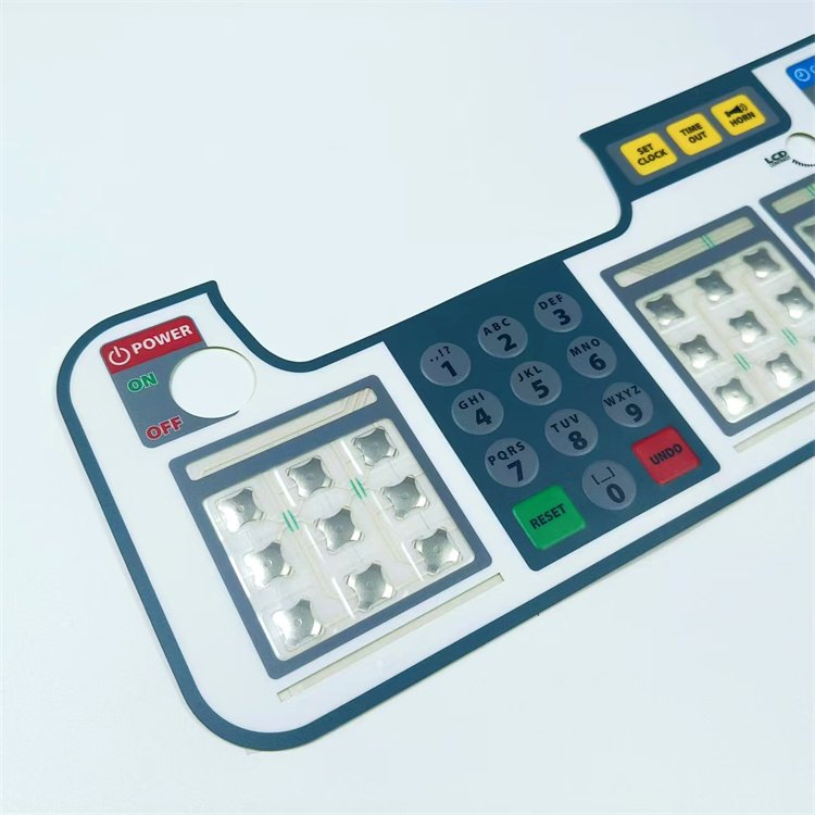 custom membrane silver keypad switch with connector and insert membrane panel
