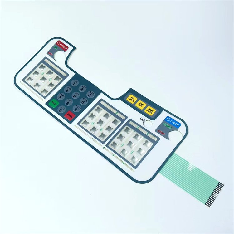 custom membrane silver keypad switch with connector and insert membrane panel