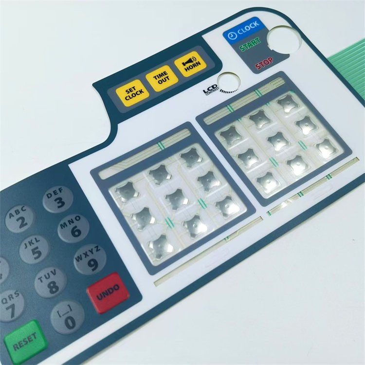 custom membrane silver keypad switch with connector and insert membrane panel