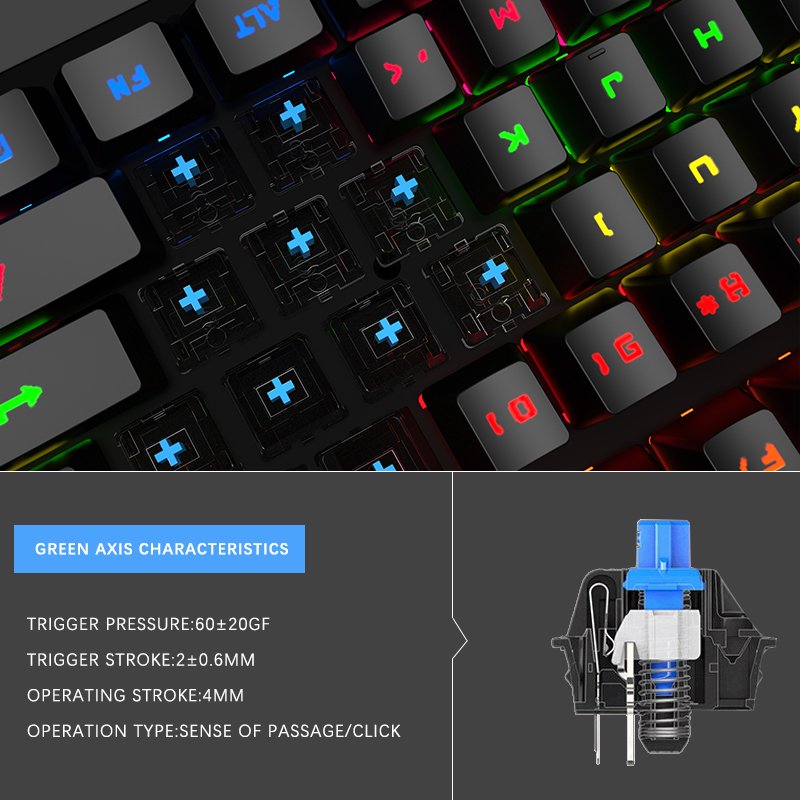 2022 Hot Selling Wholesale Laptop Keyboard 87 Keys Mechanical Gaming Keyboard