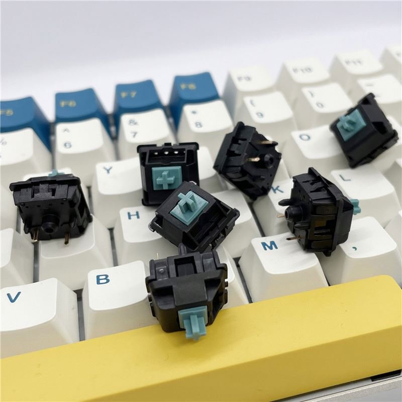 JWICK JWK T1 V2 Heavy Tactile Switches with Nylon 67g Green Blue Lubed 5 Pin Hotswap Switches for Mechanical Keyboard Switches