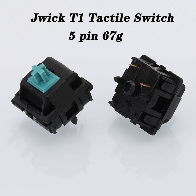 JWICK JWK T1 V2 Heavy Tactile Switches with Nylon 67g Green Blue Lubed 5 Pin Hotswap Switches for Mechanical Keyboard Switches