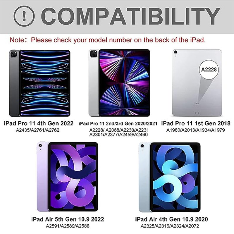 10th Generation Waterproof PU Leather Keyboard Cover Wireless Tablet Keyboards Case for iPad Pro 11 12 12.9