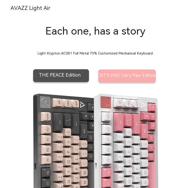Ajazz AC081Aluminum CNC Gaming Gasket Keyboard Badges Swapping Switches Hot Swap 75% Mechanical Gasket Mount Keyboard