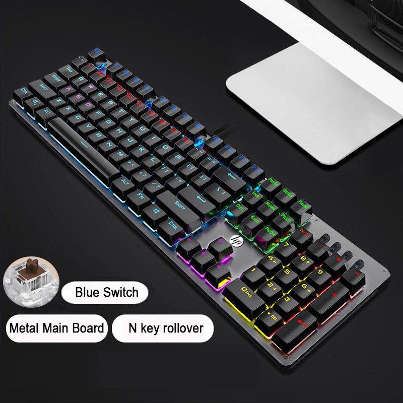 GK100 Mechanical Keyboard Gaming 104 Keys Color Backlit Metal Board GK100 N Key Rollover Keyboard Brown Switch