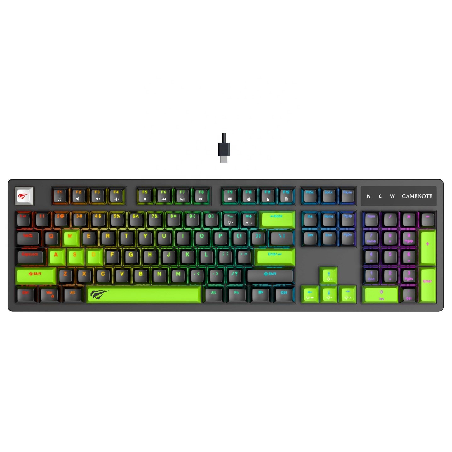 Havit KB893L 104 Keys Blue Switch Backlit RGB Mechanical Gaming Keyboard For Desktop Tablet Laptop