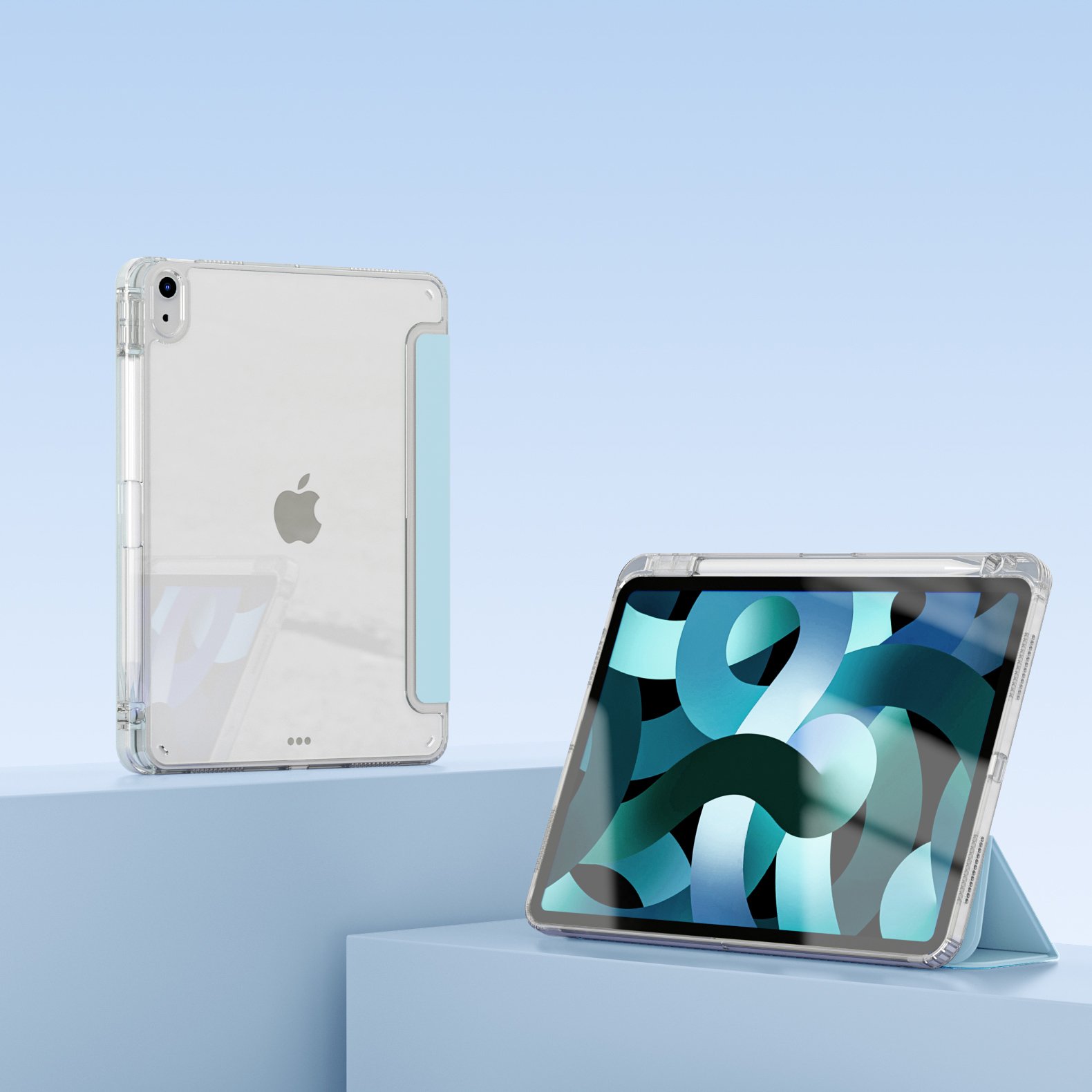 2022 New Smart Tablet Cover Case For iPad Air 10.5"/10.9 iPad Pro 11" /12.9" Frosted Hard PC Back Cover Case With Pencil Holder