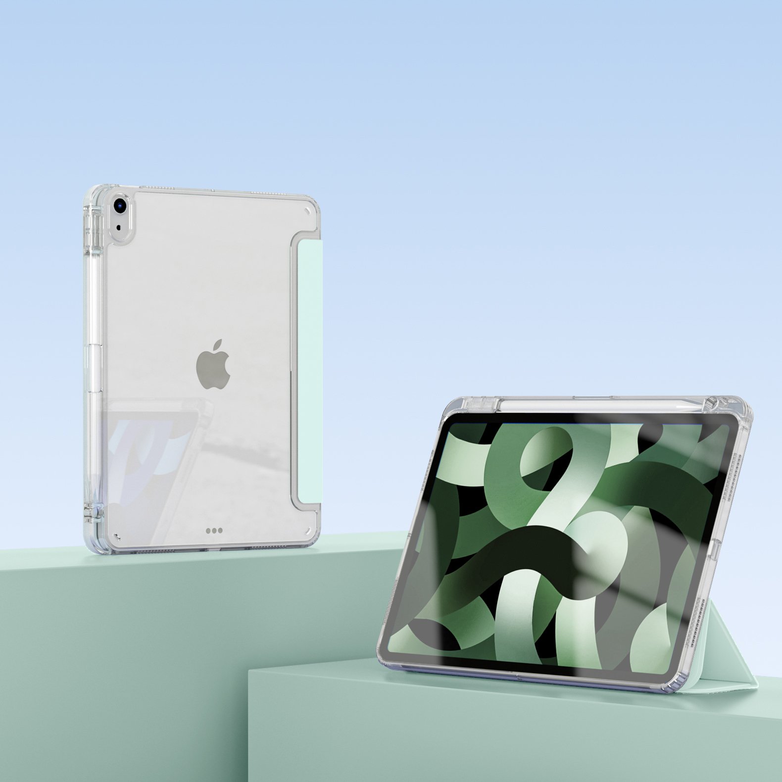 2022 New Smart Tablet Cover Case For iPad Air 10.5"/10.9 iPad Pro 11" /12.9" Frosted Hard PC Back Cover Case With Pencil Holder