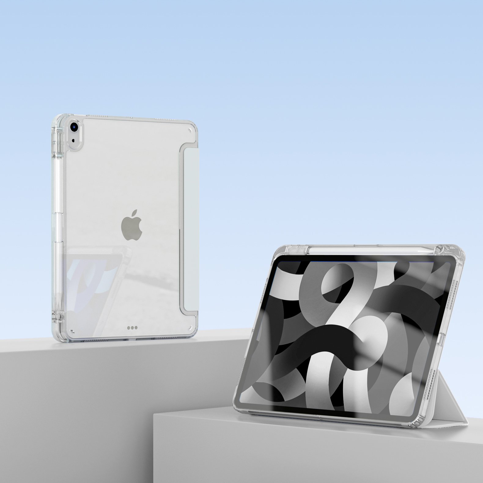 2022 New Smart Tablet Cover Case For iPad Air 10.5"/10.9 iPad Pro 11" /12.9" Frosted Hard PC Back Cover Case With Pencil Holder