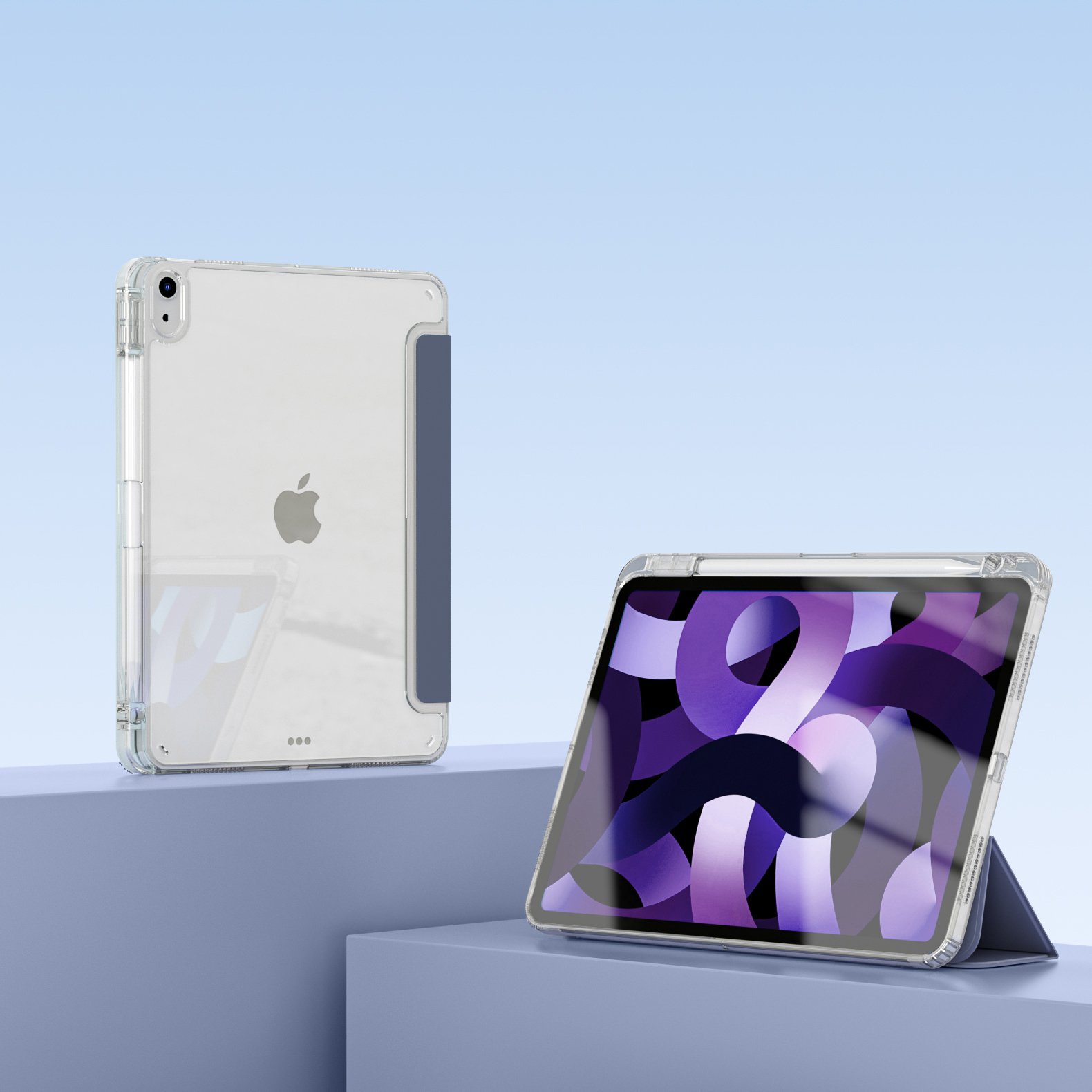 2022 New Smart Tablet Cover Case For iPad Air 10.5"/10.9 iPad Pro 11" /12.9" Frosted Hard PC Back Cover Case With Pencil Holder