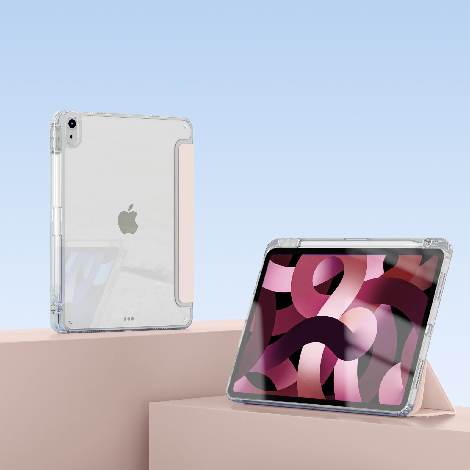 2022 New Smart Tablet Cover Case For iPad Air 10.5"/10.9 iPad Pro 11" /12.9" Frosted Hard PC Back Cover Case With Pencil Holder