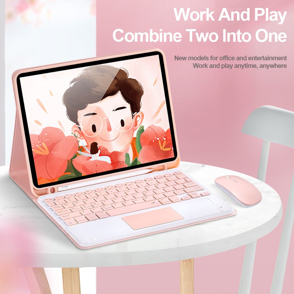 2024 New Custom Oem Shockproof Pencil Holder PU Leather Smart Wireless Keyboard Case For Ipad 10.2