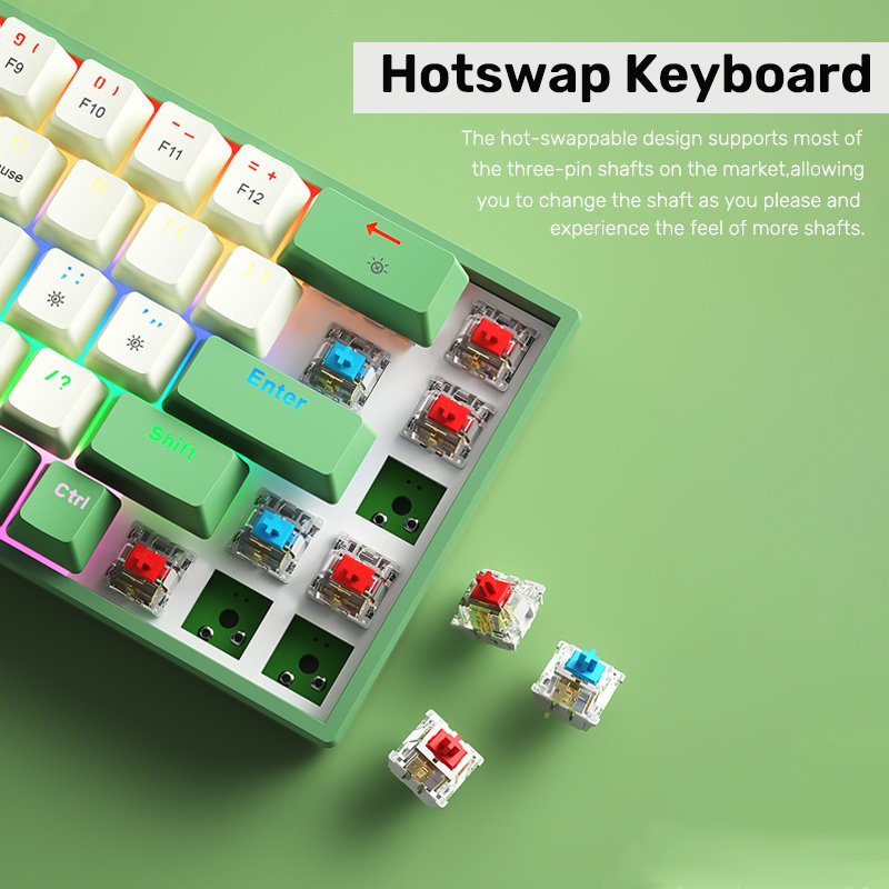 100 Keys Type-c Wired Mechanical Keyboard RGB LED Gaming Keyboard Mechanical Red Switch Hot-Swappable