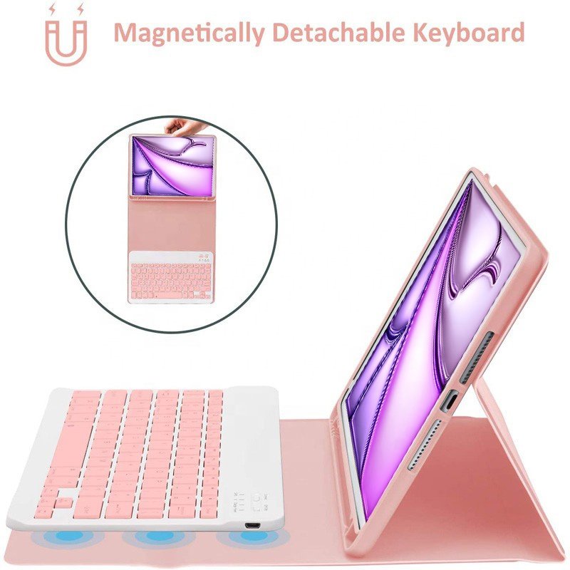 2024 New Custom Language Detachable Rechargeable Magnetic Wireless Keyboard Cover Case For iPad Air 13 2024 Case Keyboard