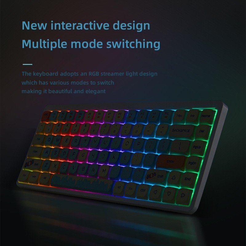 XK31B Keyboard 75% Compatible with Windows and Mac System Gateron Switch Low Profile Wireless Mechanical Keyboard