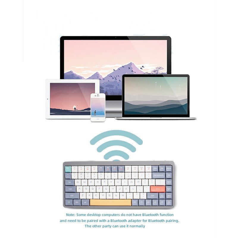XK31B Keyboard 75% Compatible with Windows and Mac System Gateron Switch Low Profile Wireless Mechanical Keyboard