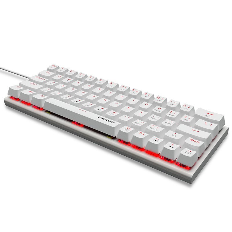 Wired 60% Mechanical Gaming Keyboard RGB Backlit Hot-Swappable Brown Switch White Mechanical Gaming Gamer Keyboard