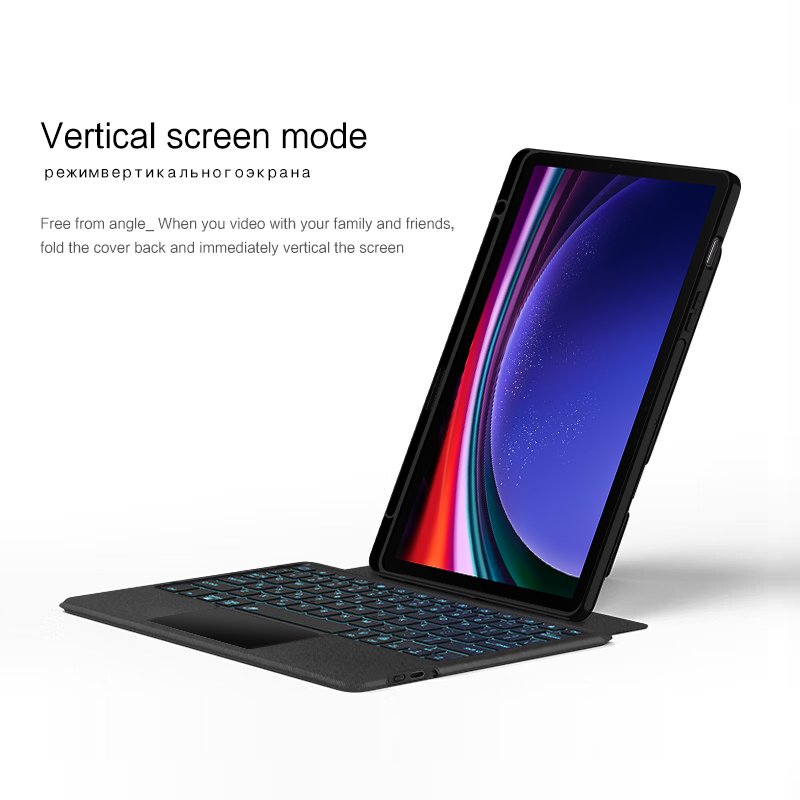 Leather Cover with Pen Slot BT Wireless Magnetic Detachable Keyboard Case For Samsung Tab S6 Lite Case with Keyboard