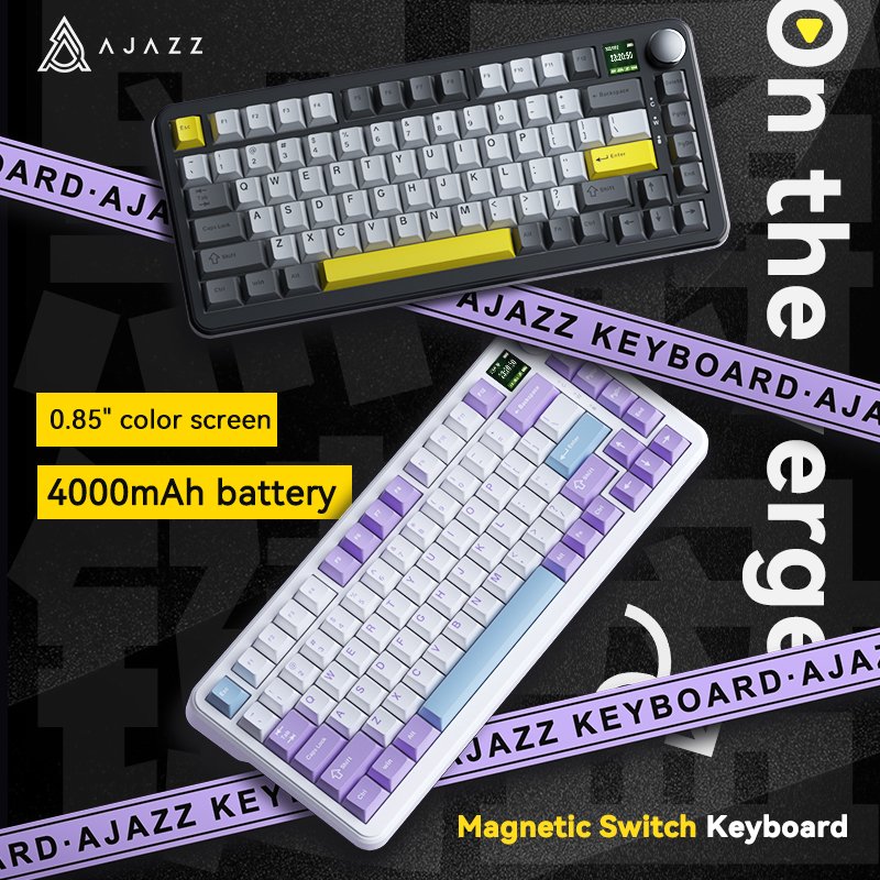 New Arrived Ajazz AK820MAX Magnetic Switch BT Wired USB RGB 2.4G Wireless Mechanical Gaming keyboard