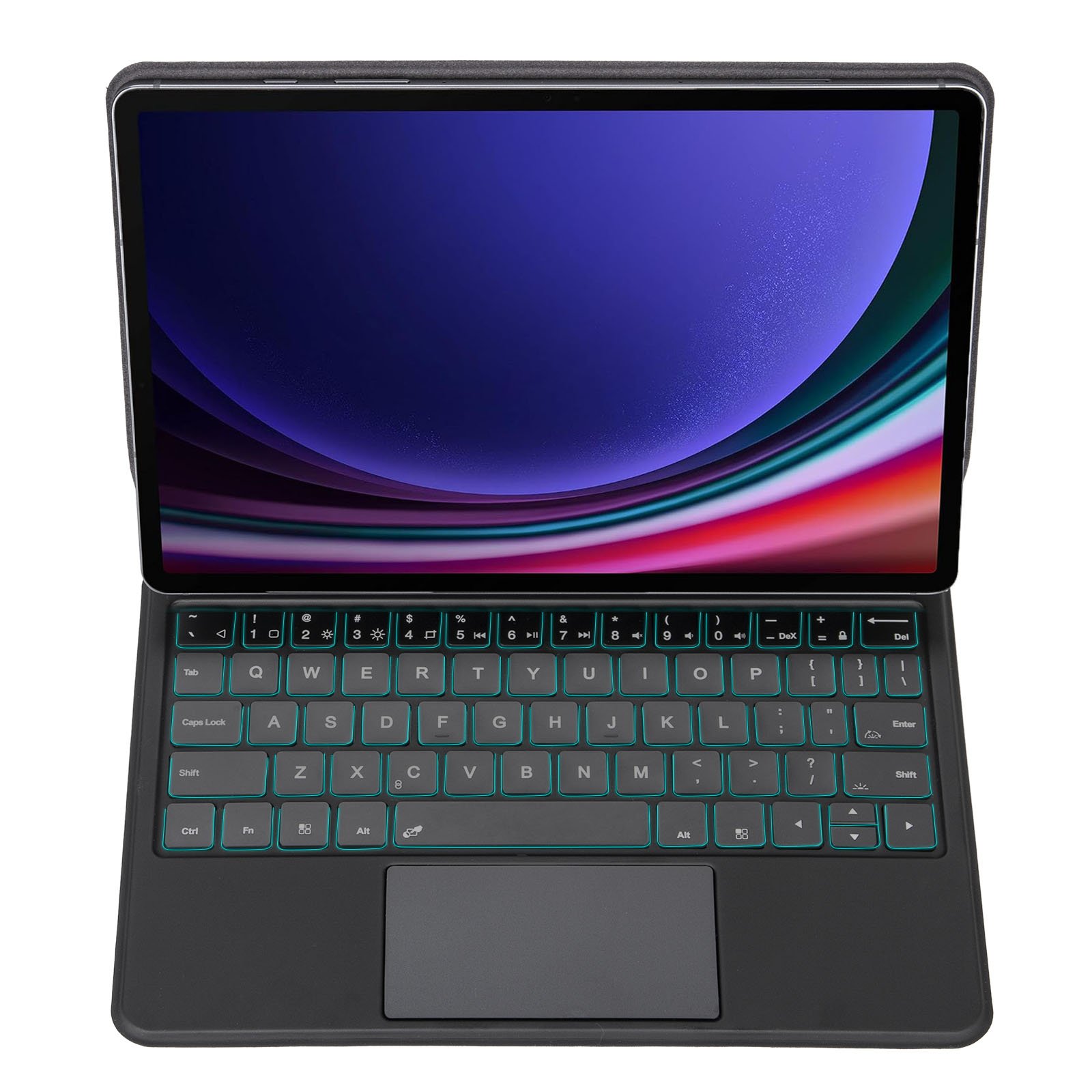 LED Power Display keyboard with Magic Touch RGB Light Case for Sam Tab S9 Plus FE 12.4 X610/X616