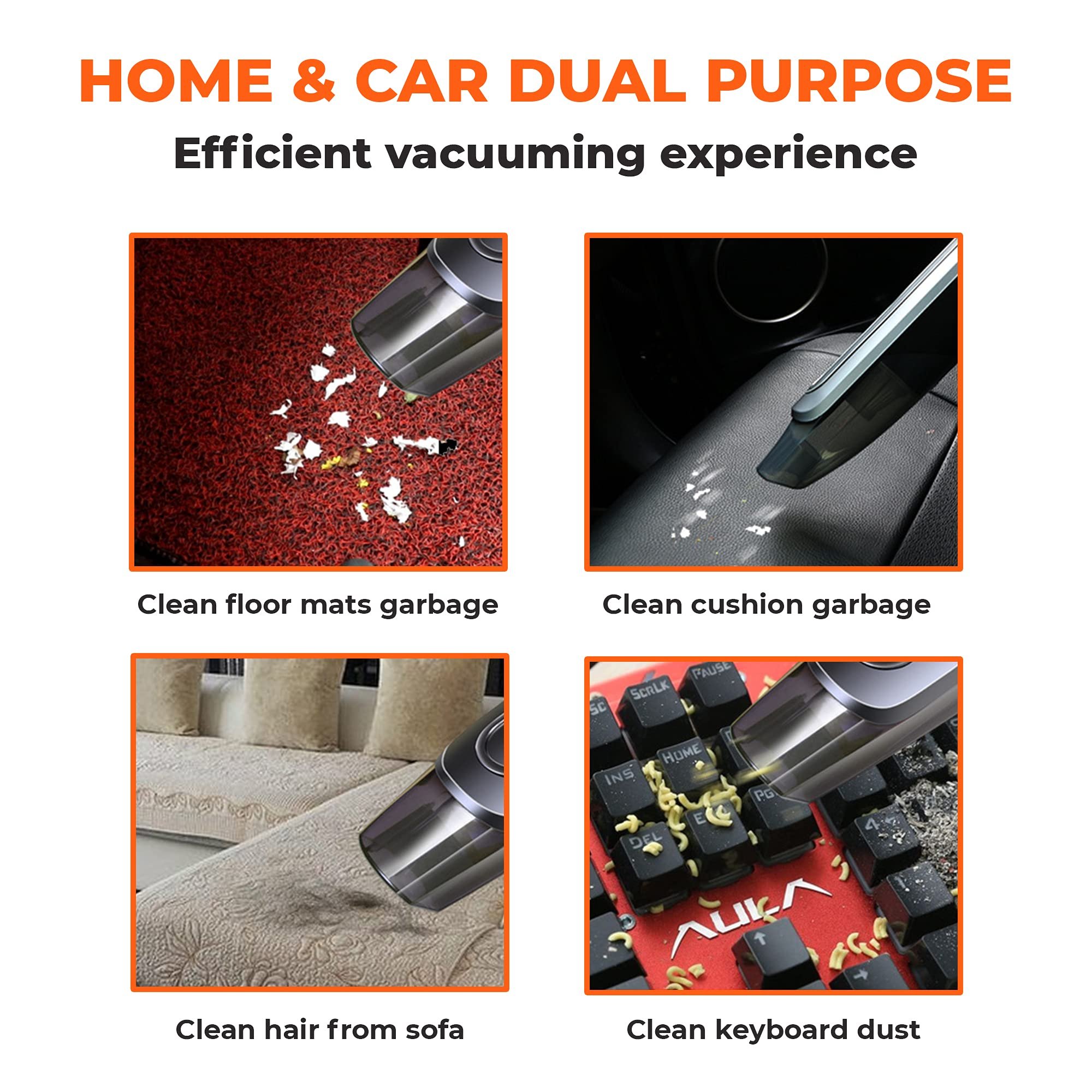 Dual Use Mini Portable Household USB Charging Strong Suction Cordless Electric Handheld Vacuum Cleaner For Car Home Wet And Dry