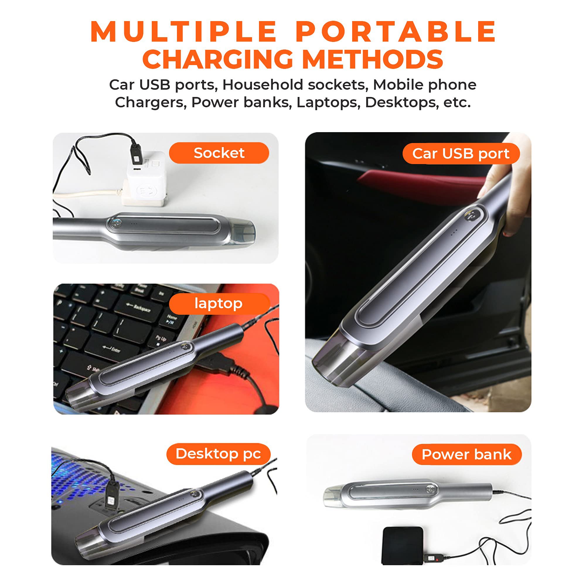 Dual Use Mini Portable Household USB Charging Strong Suction Cordless Electric Handheld Vacuum Cleaner For Car Home Wet And Dry