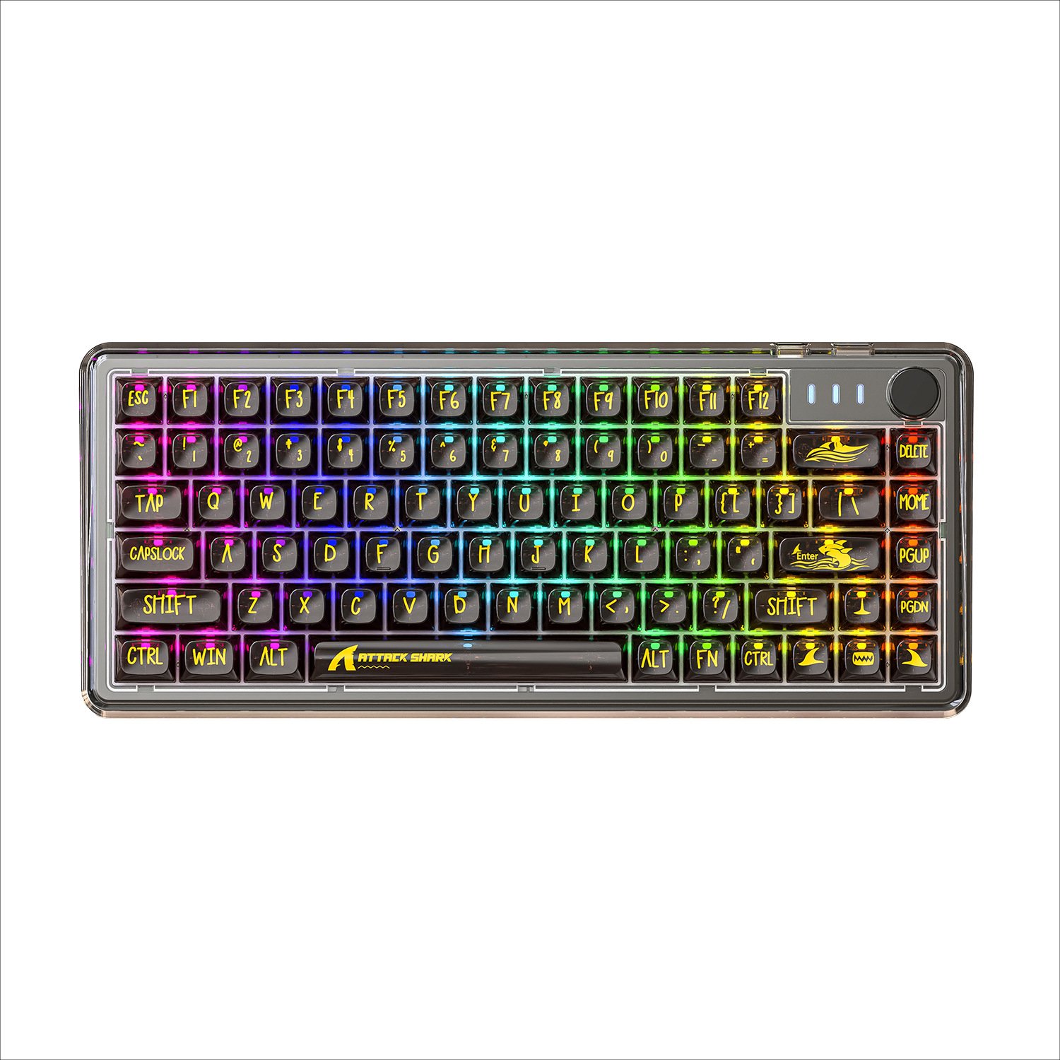 Attack Shark K75 Keyboard 82 Keys Wired Hot Swappable Switch RGB Gaming Mechanical Keyboard