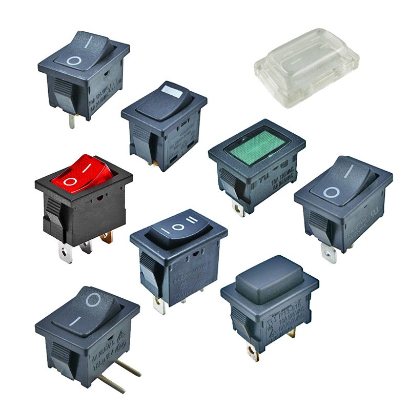 Rocker Switch 3 Pin 3 Position Boat Rocker Toggle Switch Snap AC 250V/16A Custom Round/square switch With LED Lights