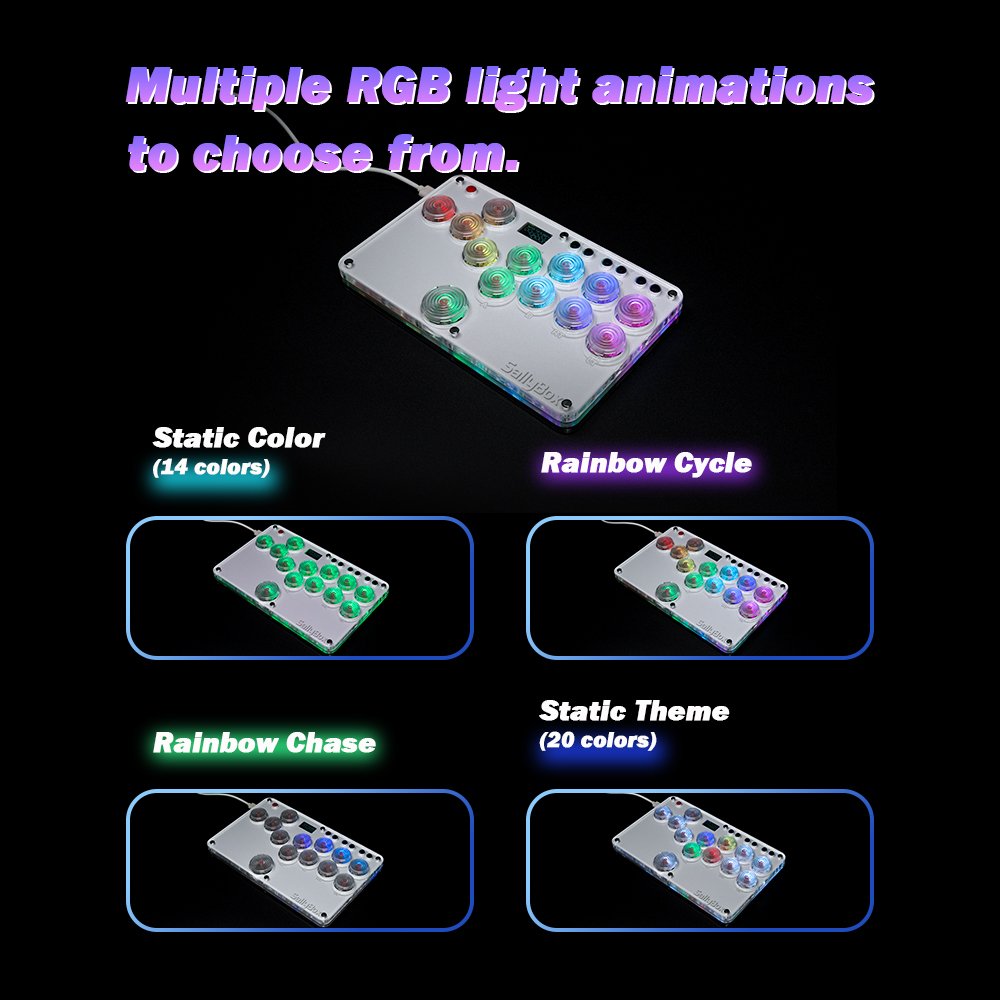 Mini Hitbox WASD SOCD Fighting Stick SallyBox LED Light Controller Game Controller for PC/PS3/PS4/PS5/XBOX/Switch/Android