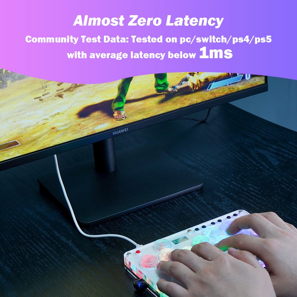 Mini Hitbox WASD SOCD Fighting Stick SallyBox LED Light Controller Game Controller for PC/PS3/PS4/PS5/XBOX/Switch/Android