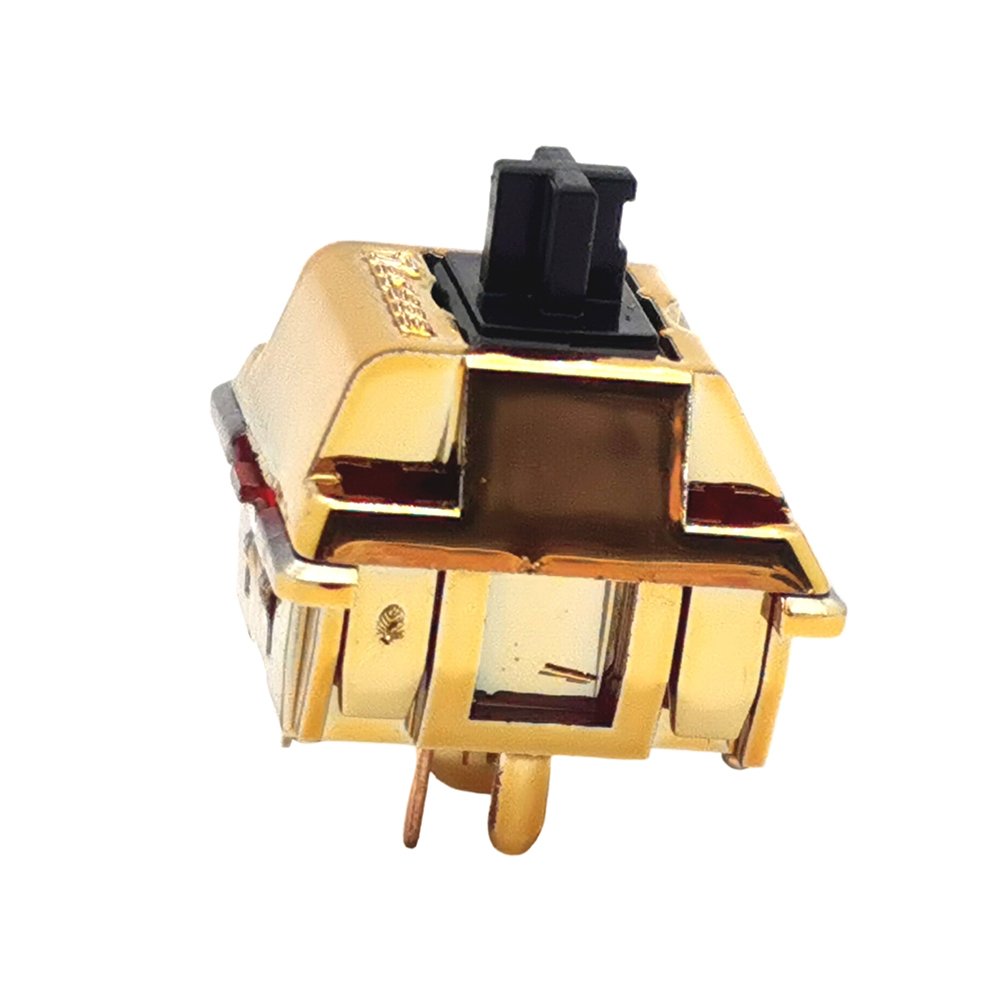 Tecsee gold PC housing metal coating personalized keyboard switch linear rod double gold spring 63.5G custom metal switch