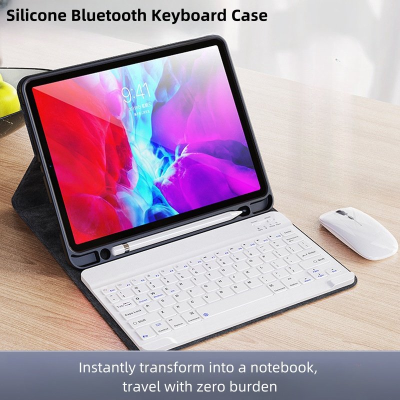 Keyboard Case for iPad Air4 & Air5 10.9'' Magnetic Shockproof Fashionable Silicon & PU Compatible iPad Pro 11 10th Generation