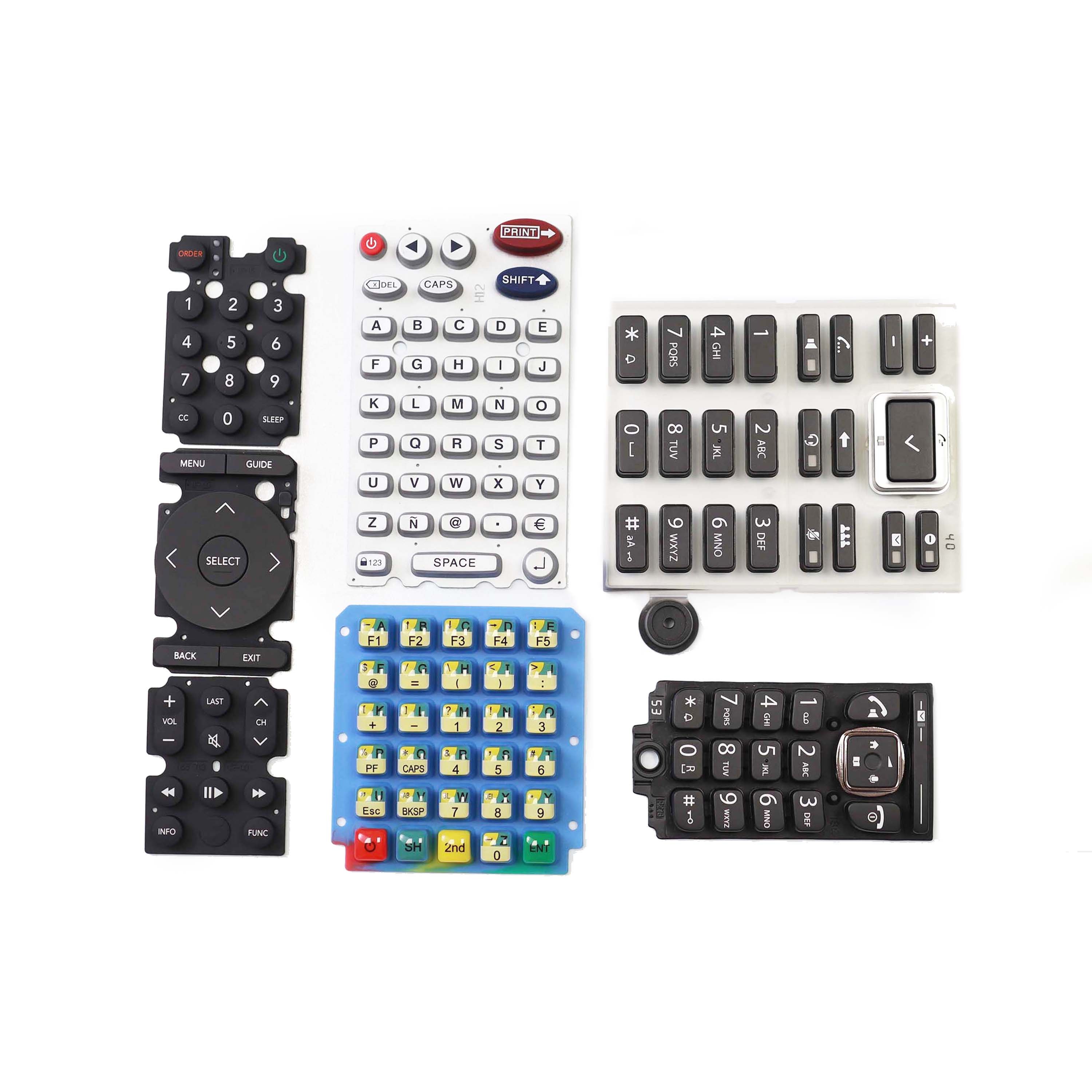 Custom silicone rubber products rubber mechanical keyboards numeric membrane keyboard color push button membrane switch moulds