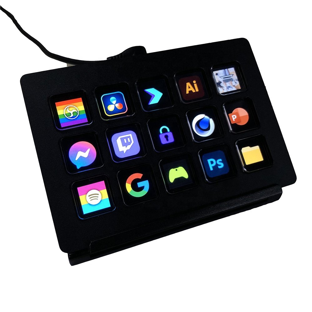 Amazons Hot selling cheapest 15-key custom macro Multifunctional Game Keyboard to control your apps and tools like Stream Deck