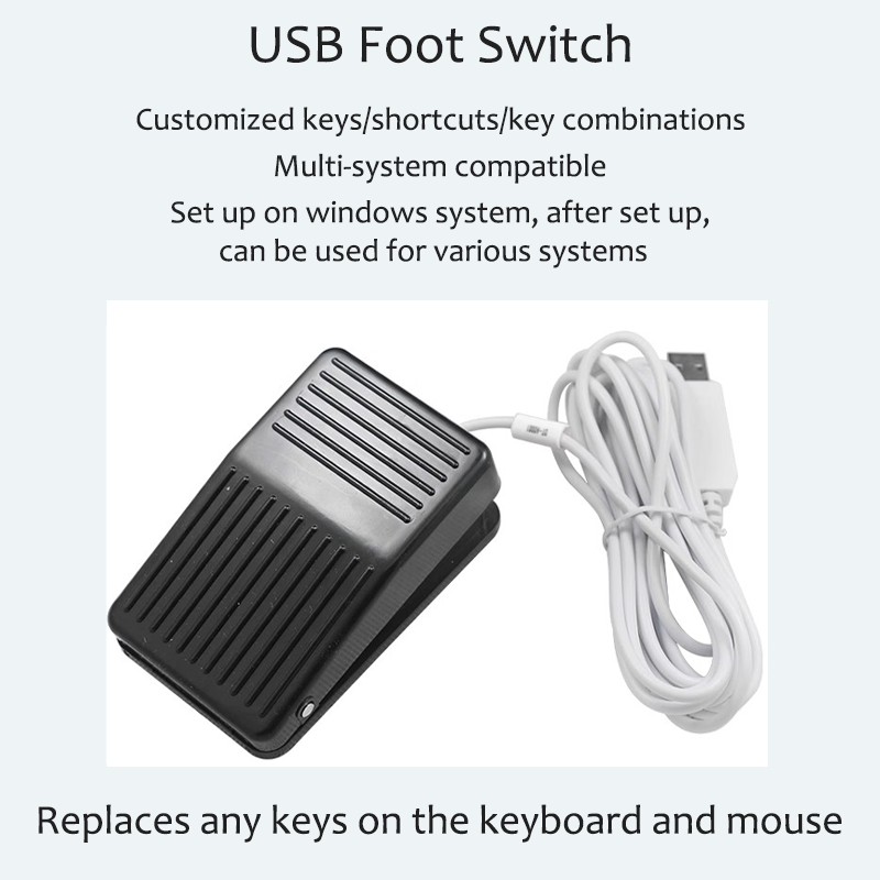 Hotkey Combination Key press Simulator Program Page Turner Game USB Foot Switch Single Pedal Mechanical Foot switch